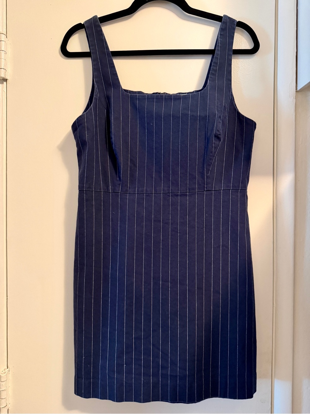 Favorite Daughter Navy Pinstripe Square-Neck Dress